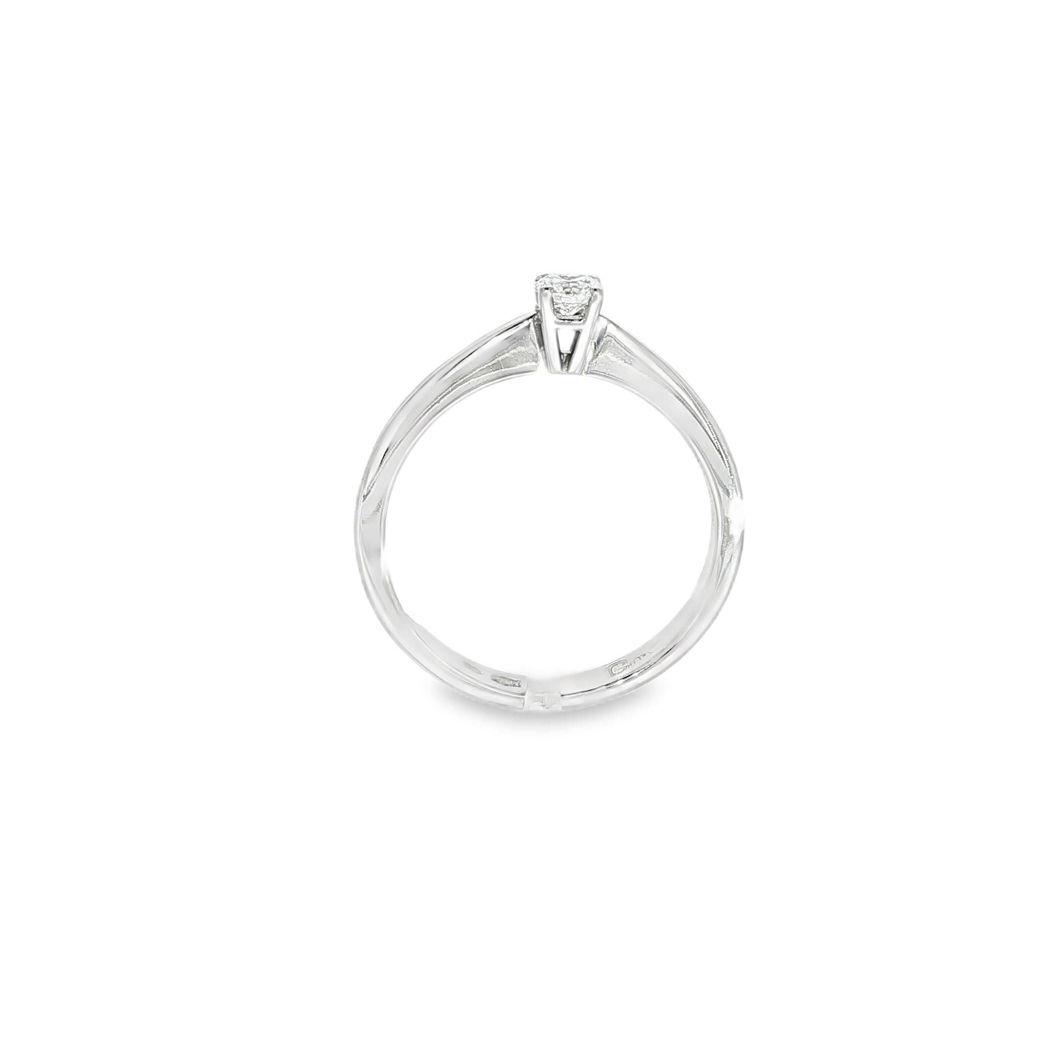 SOLITARIO DE ORO BLANCO CON DIAMANTE