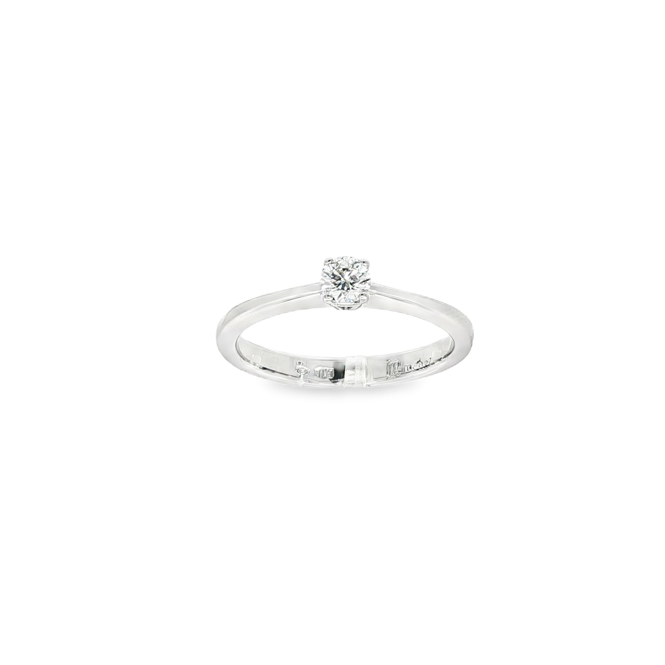 SOLITARIO DE ORO BLANCO CON DIAMANTE