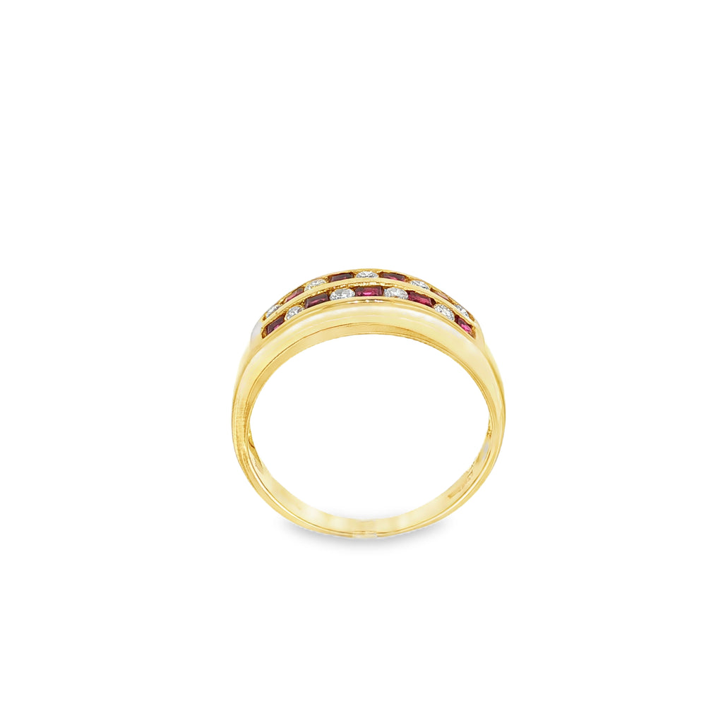 ANILLO CON RUBIES Y DIAMANTES