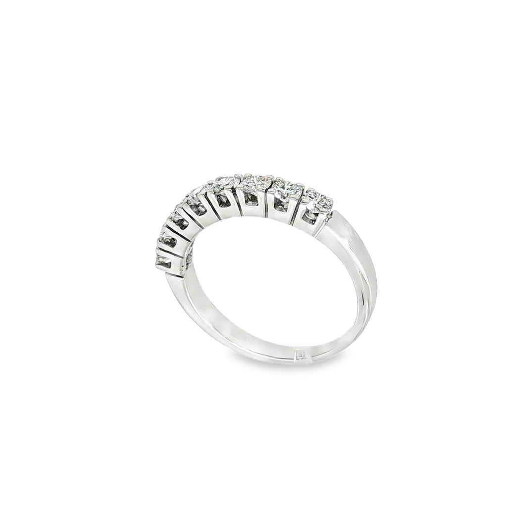 MEDIA ALIANZA DE ORO BLANCO CON 8 DIAMANTES