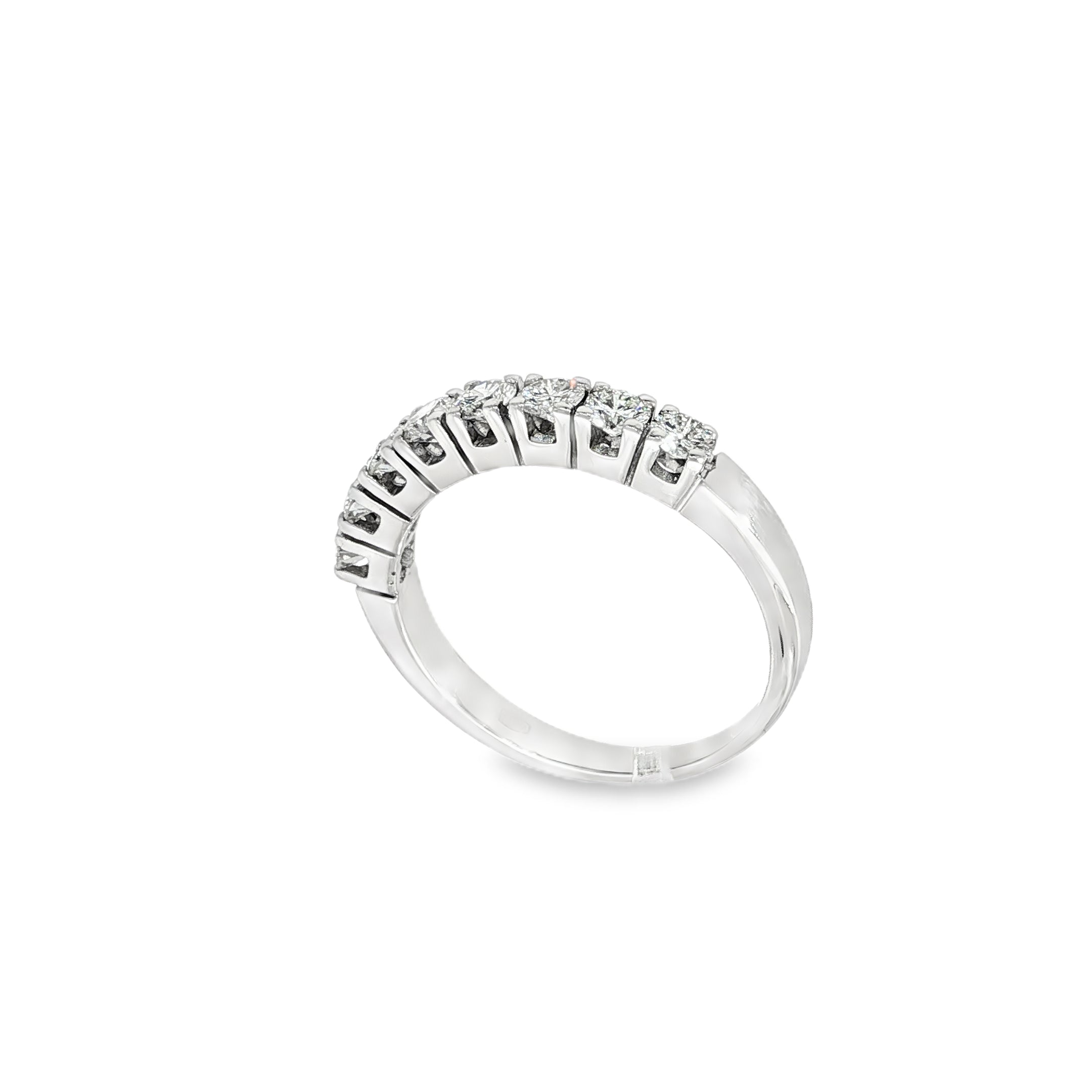 MEDIA ALIANZA DE ORO BLANCO CON 8 DIAMANTES