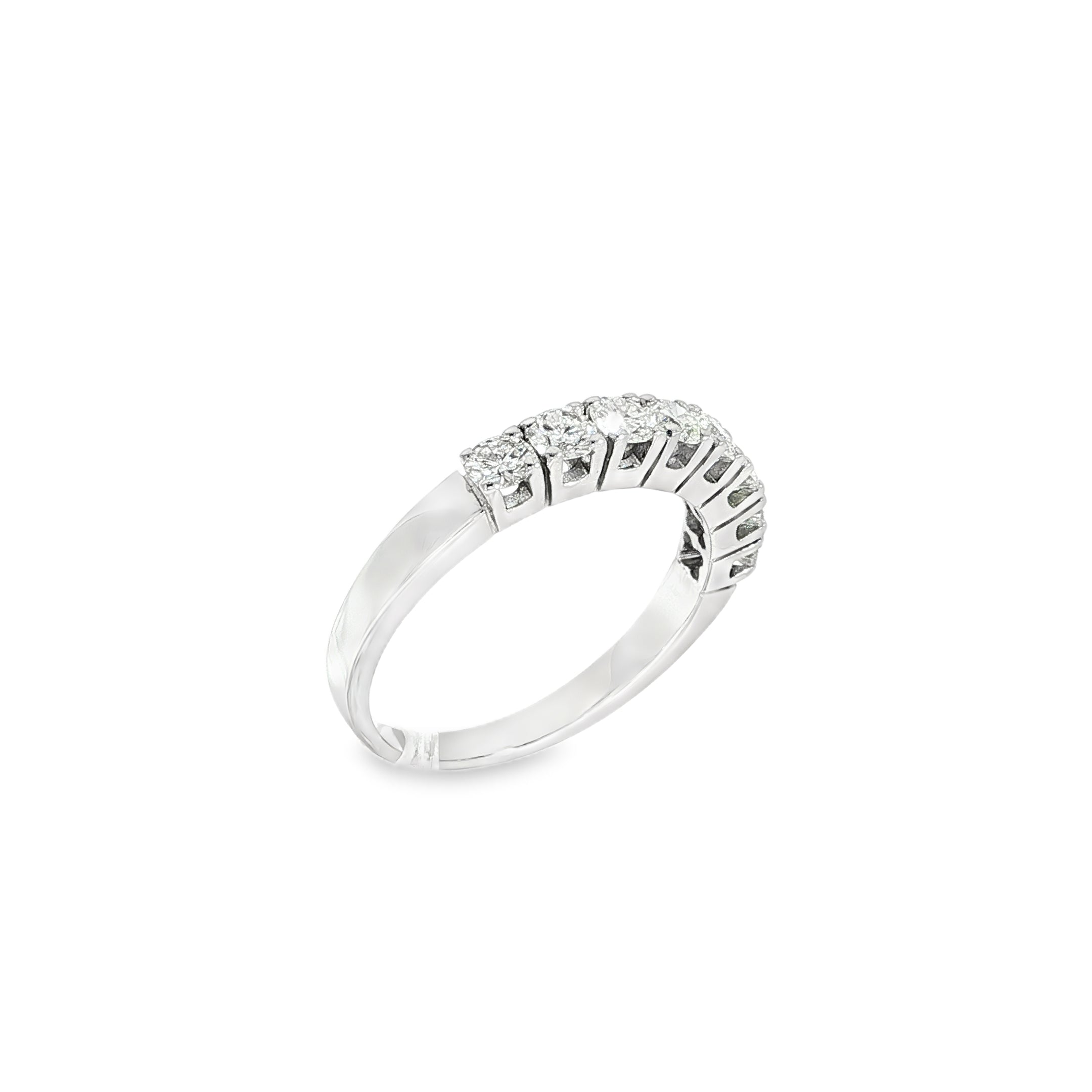 MEDIA ALIANZA DE ORO BLANCO CON 8 DIAMANTES