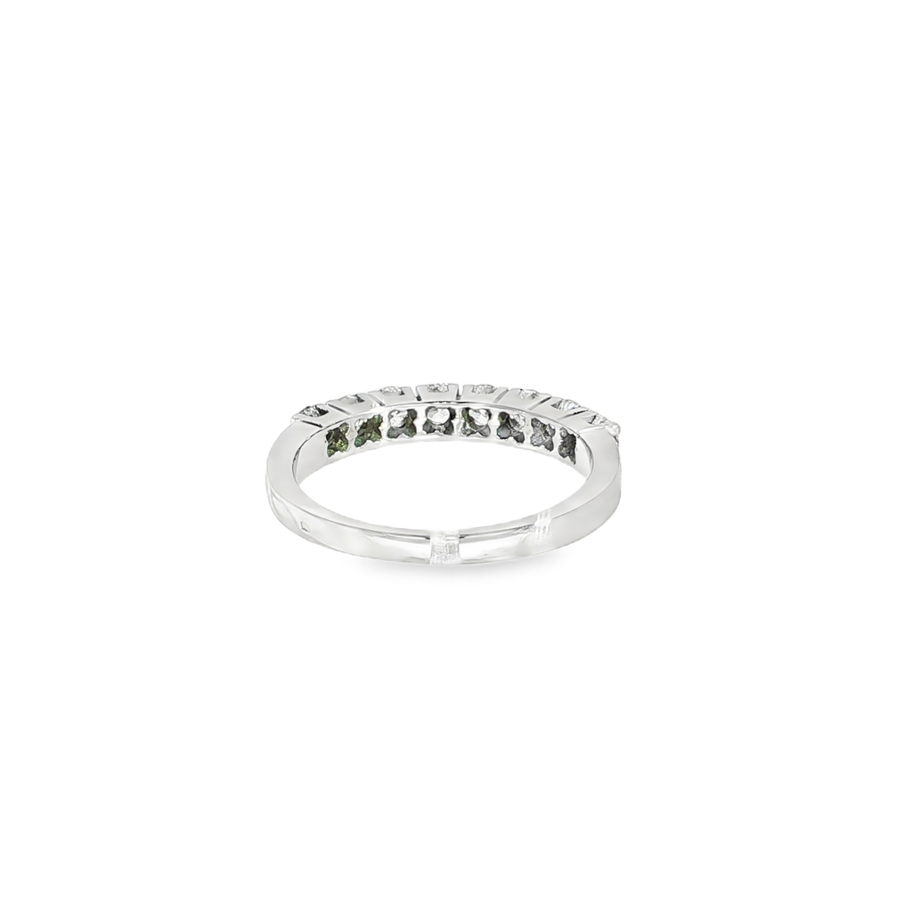 MEDIA ALIANZA DE ORO BLANCO CON 8 DIAMANTES