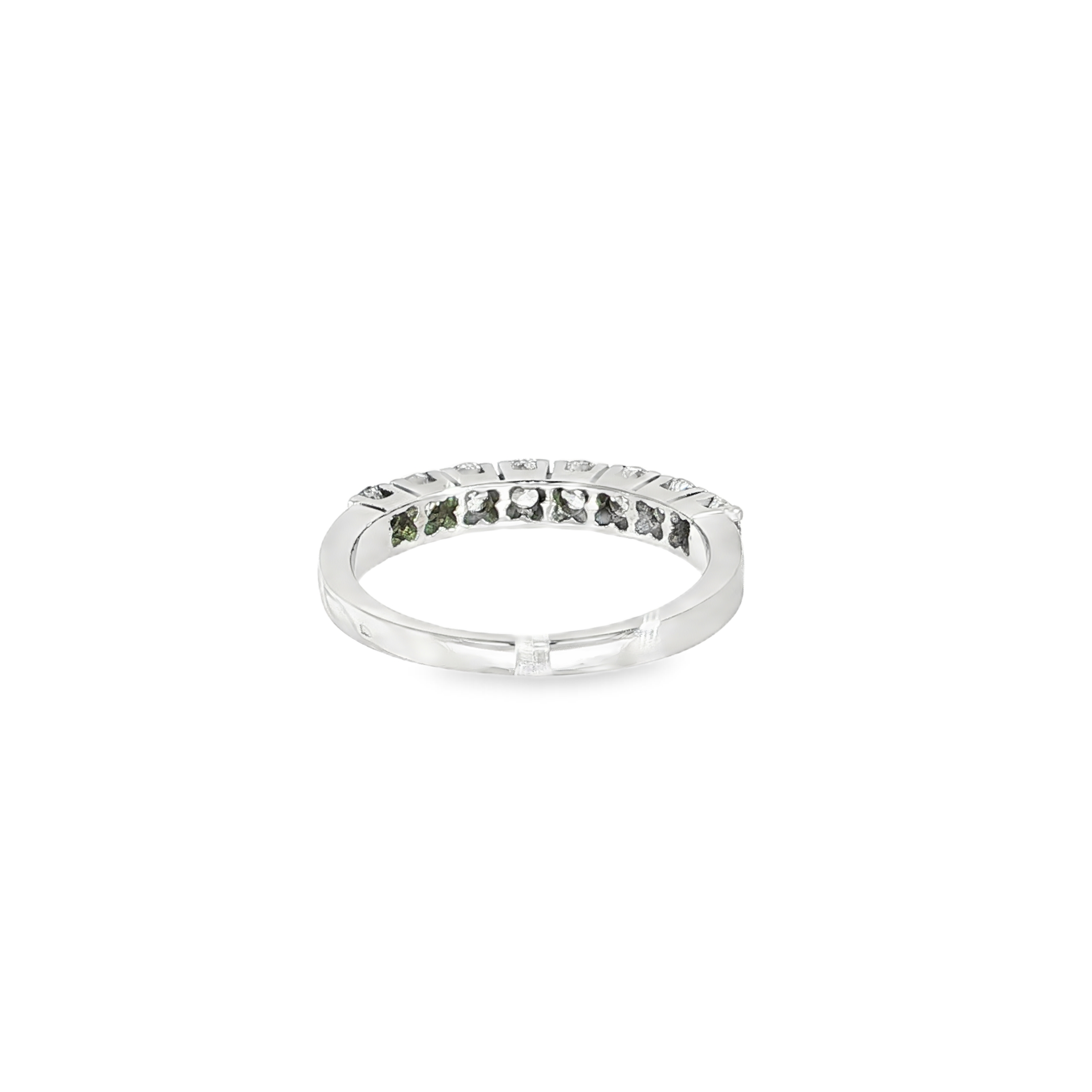 MEDIA ALIANZA DE ORO BLANCO CON 8 DIAMANTES