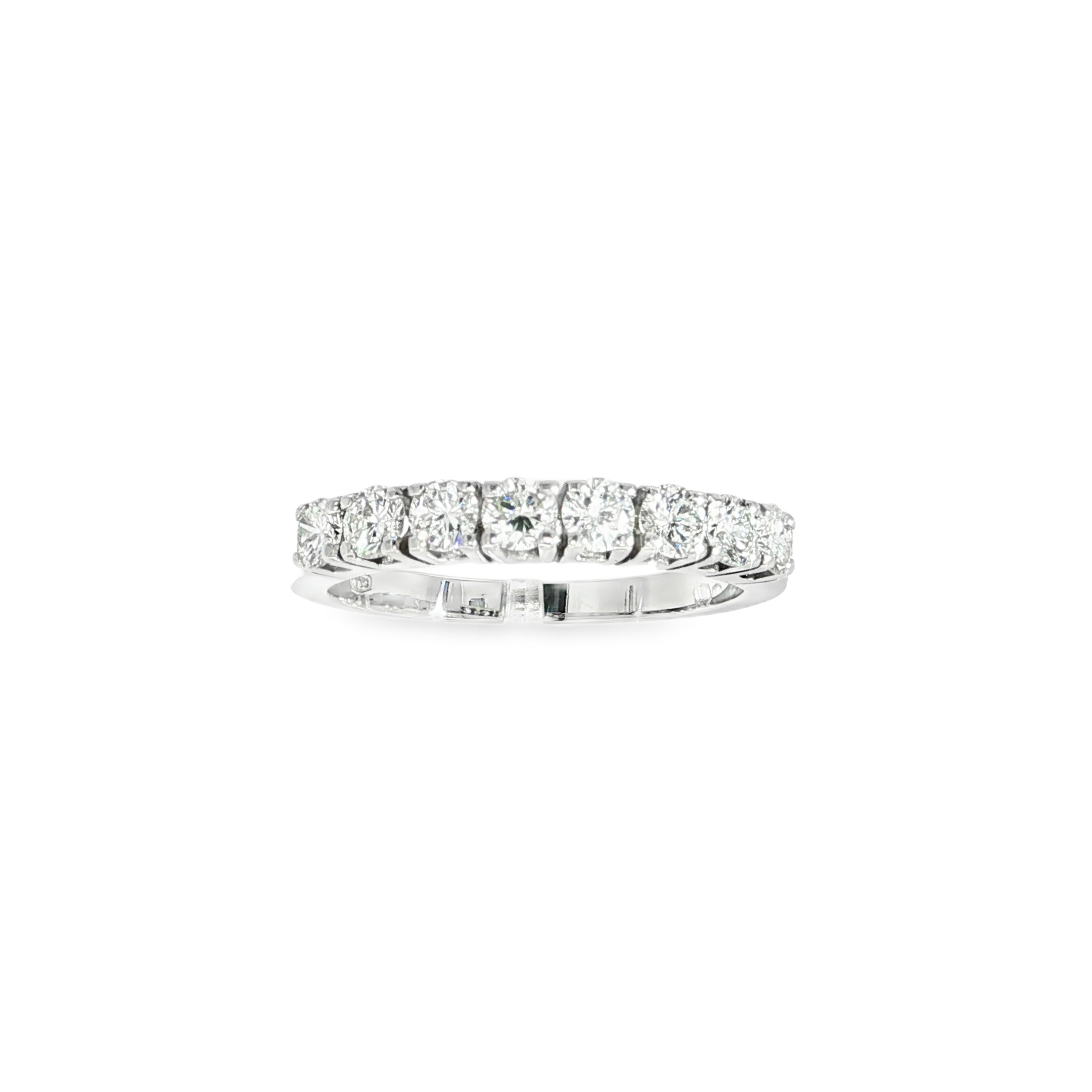 MEDIA ALIANZA DE ORO BLANCO CON 8 DIAMANTES