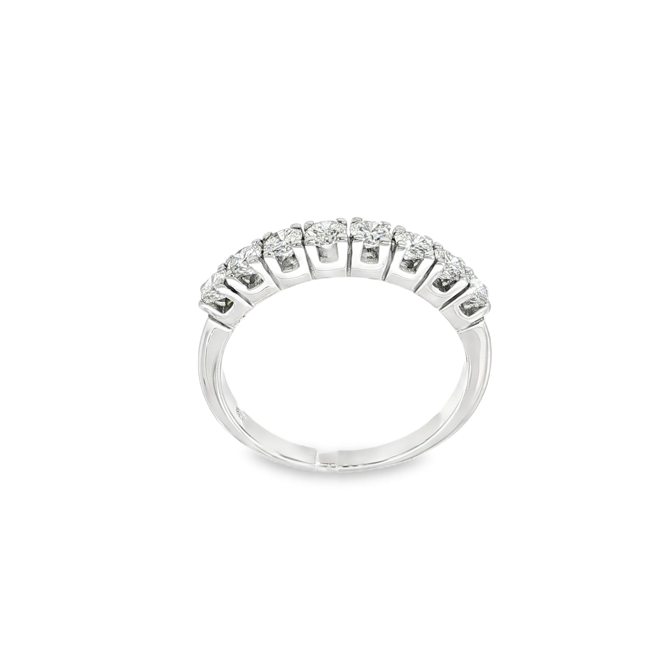 MEDIA ALIANZA DE ORO BLANCO CON 8 DIAMANTES