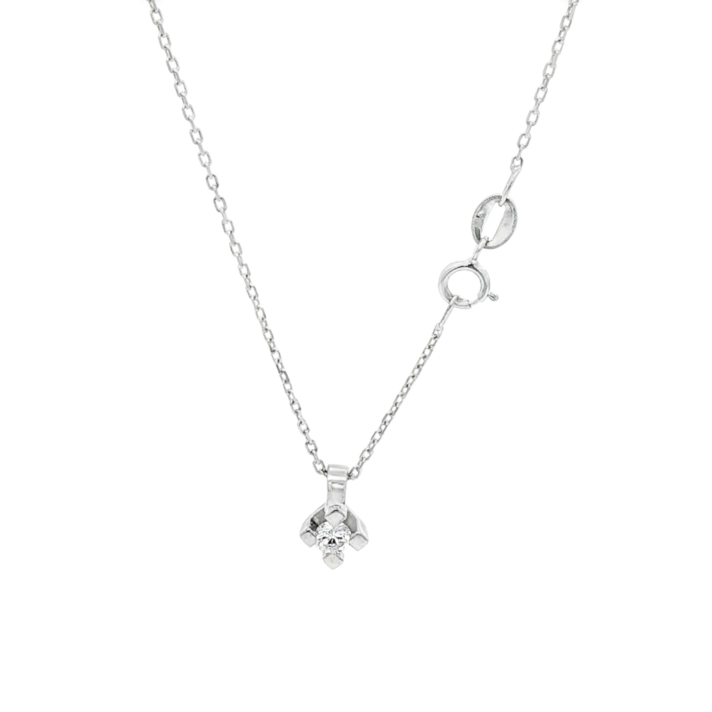 CADENA DE ORO BLANCO CON COLGANTE DIAMANTE