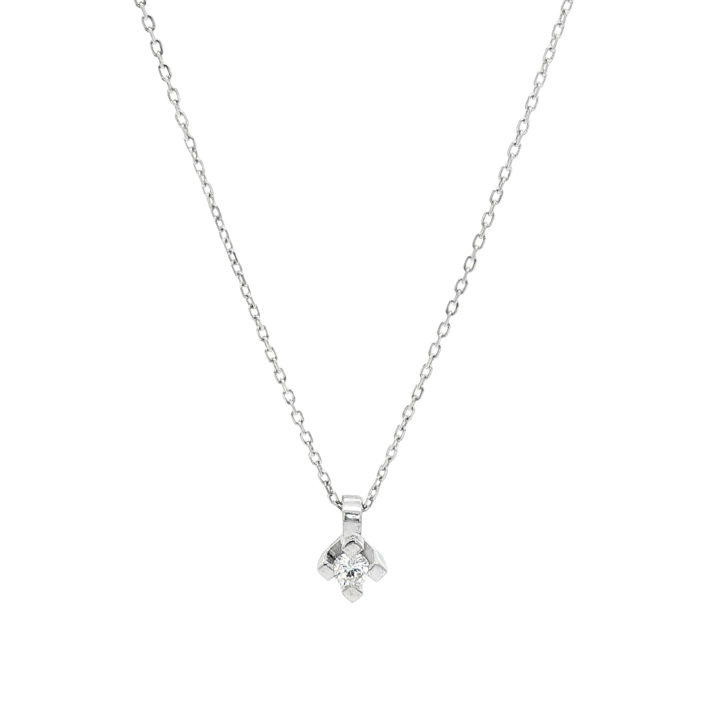 CADENA DE ORO BLANCO CON COLGANTE DIAMANTE
