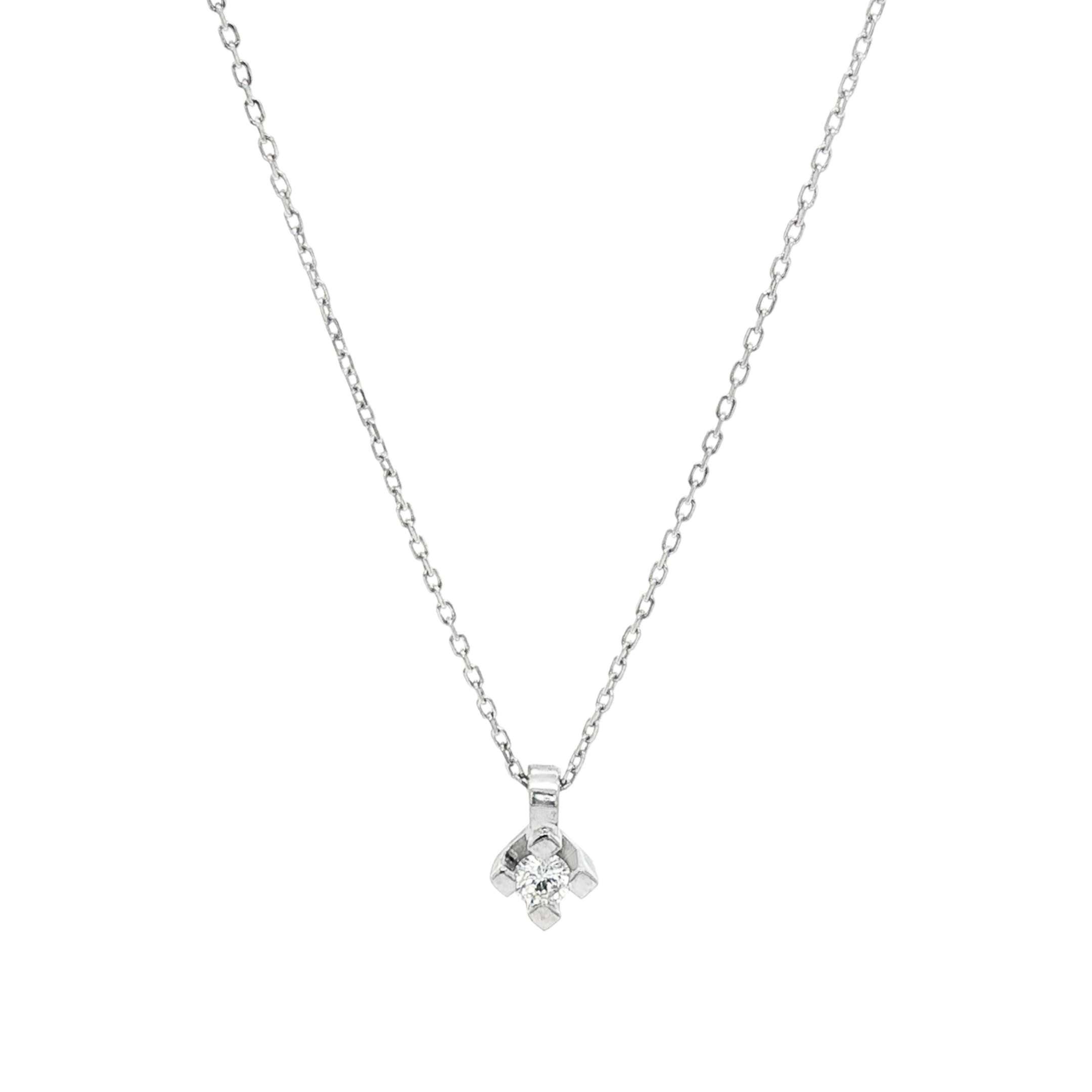 CADENA DE ORO BLANCO CON COLGANTE DIAMANTE