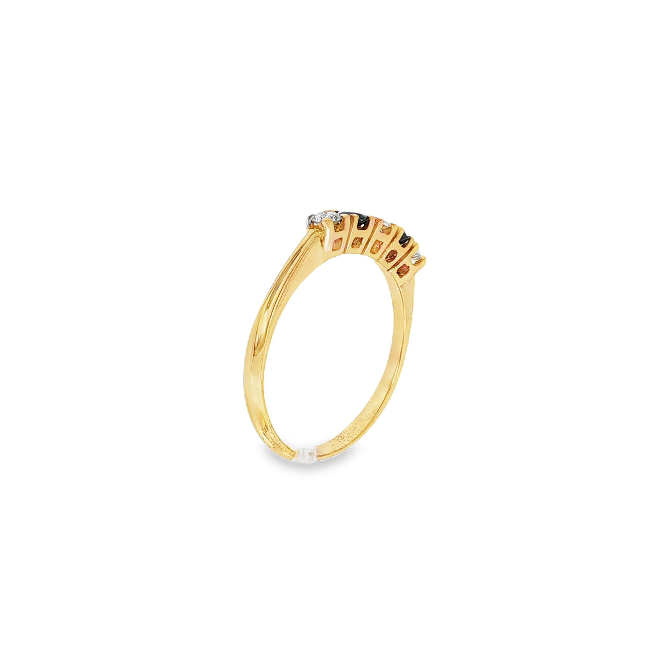 ANILLO CINQUILLO CON ZAFIROS Y DIAMANTES
