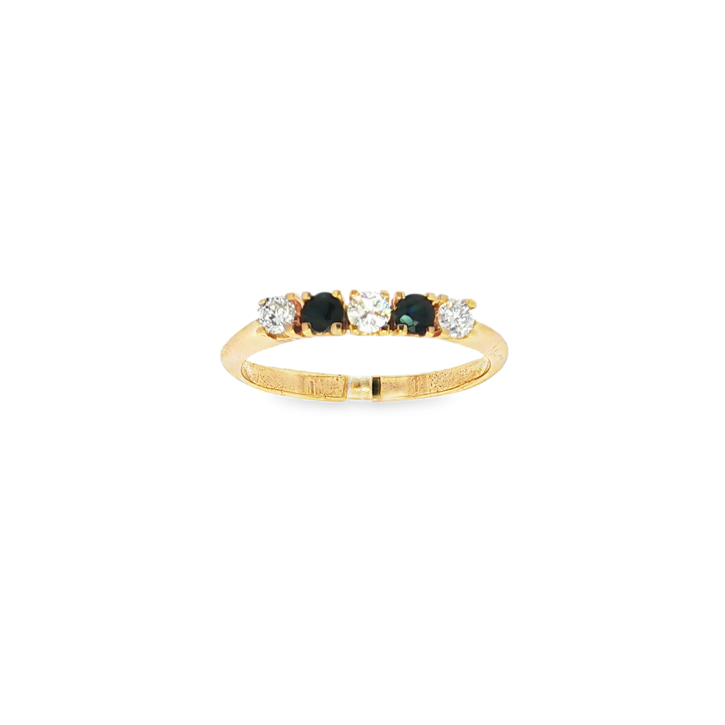 ANILLO CINQUILLO CON ZAFIROS Y DIAMANTES