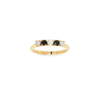 ANILLO CINQUILLO CON ZAFIROS Y DIAMANTES