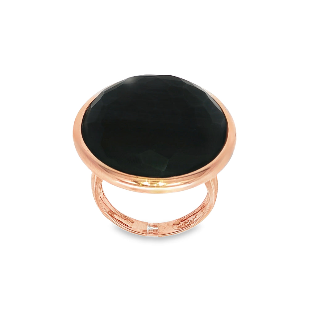 ANILLO ORO ROSA CON ONIX