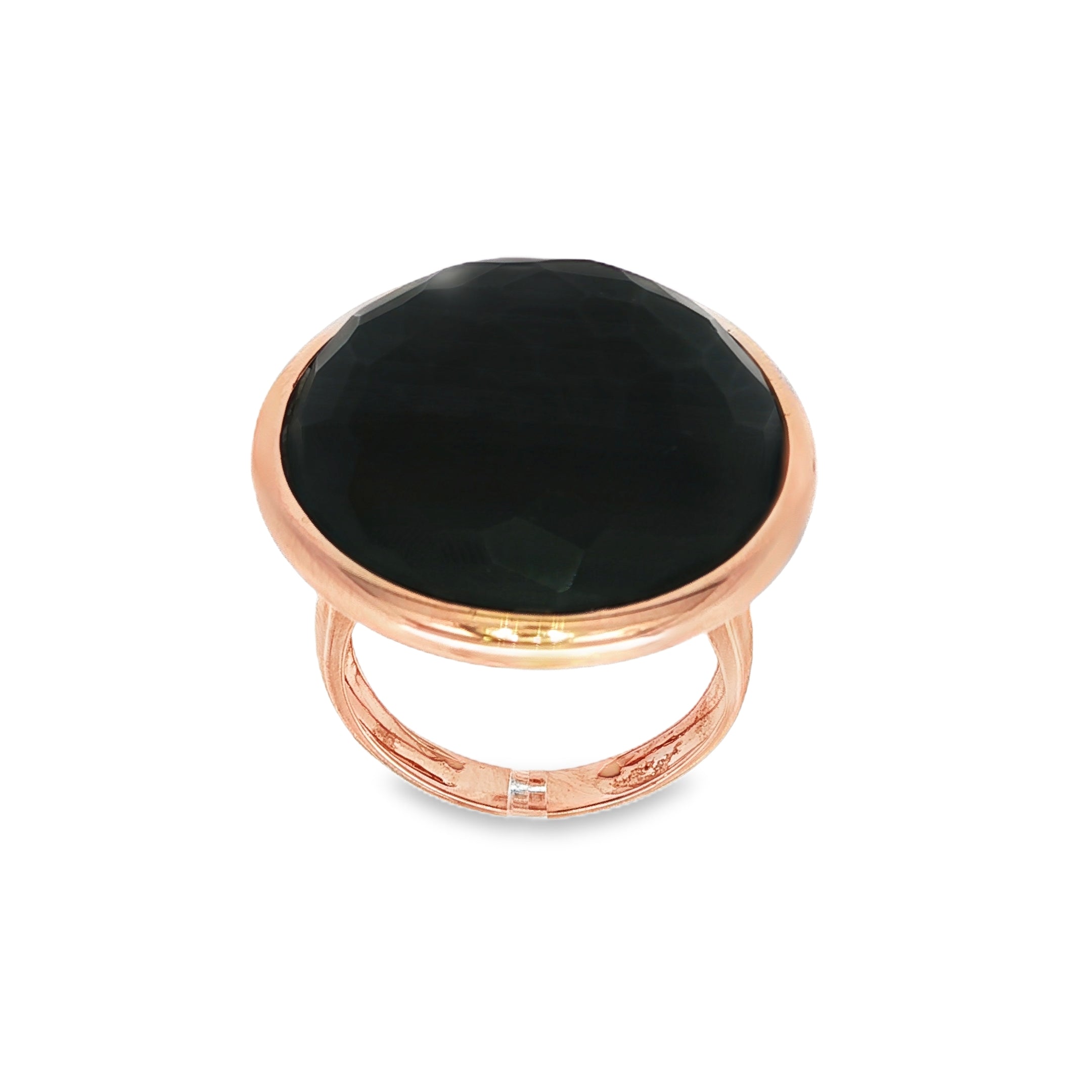 ANILLO ORO ROSA CON ONIX