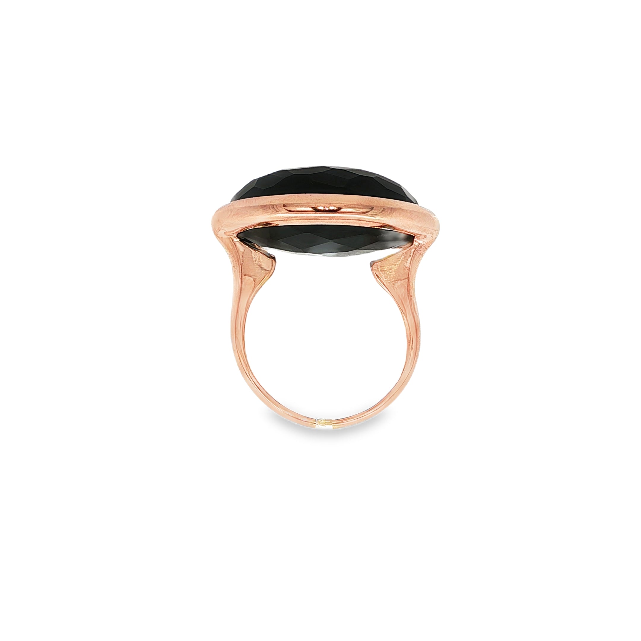 ANILLO ORO ROSA CON ONIX