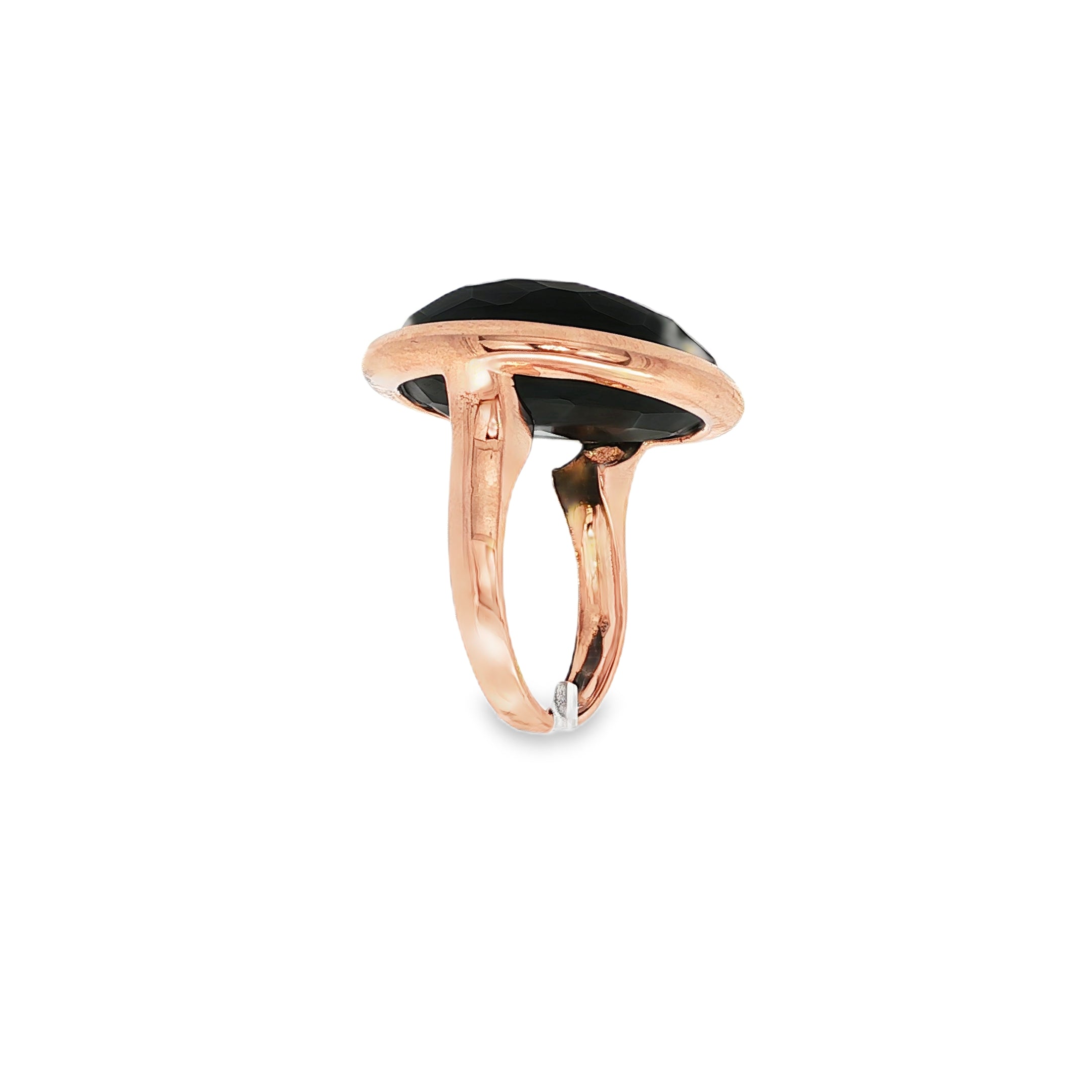 ANILLO ORO ROSA CON ONIX