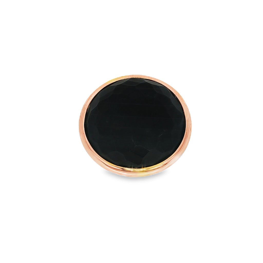 ANILLO ORO ROSA CON ONIX