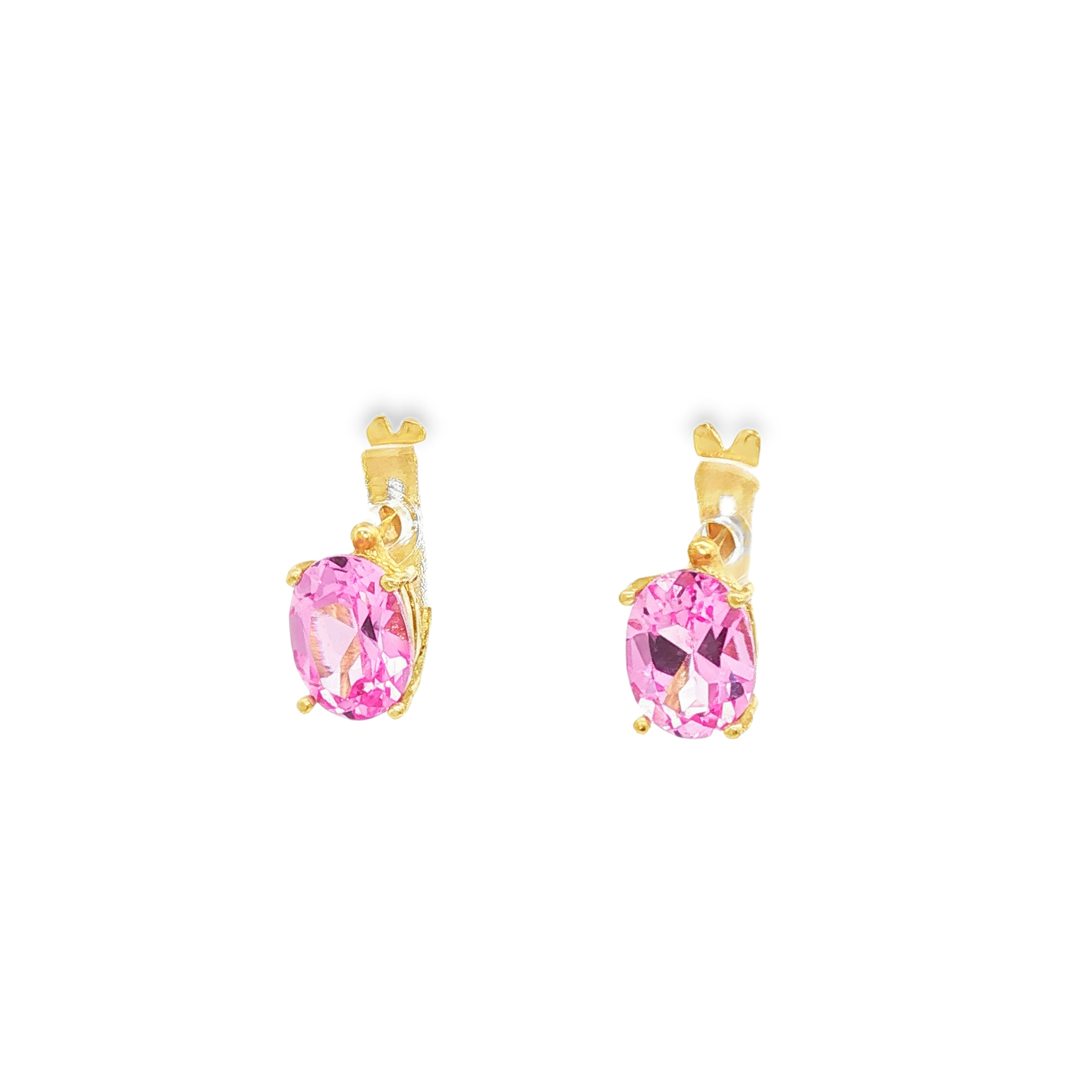 PENDIENTES CON CIRCONITAS ROSA