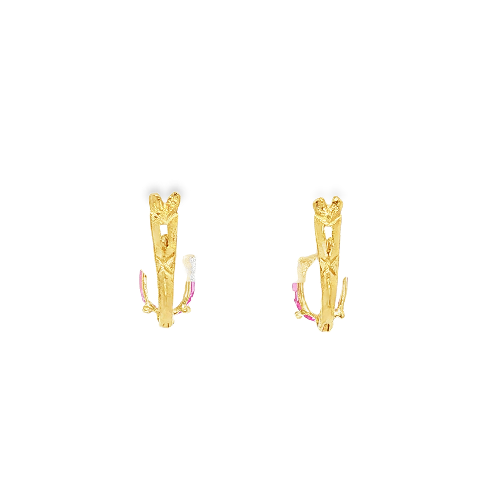 PENDIENTES CON CIRCONITAS ROSA