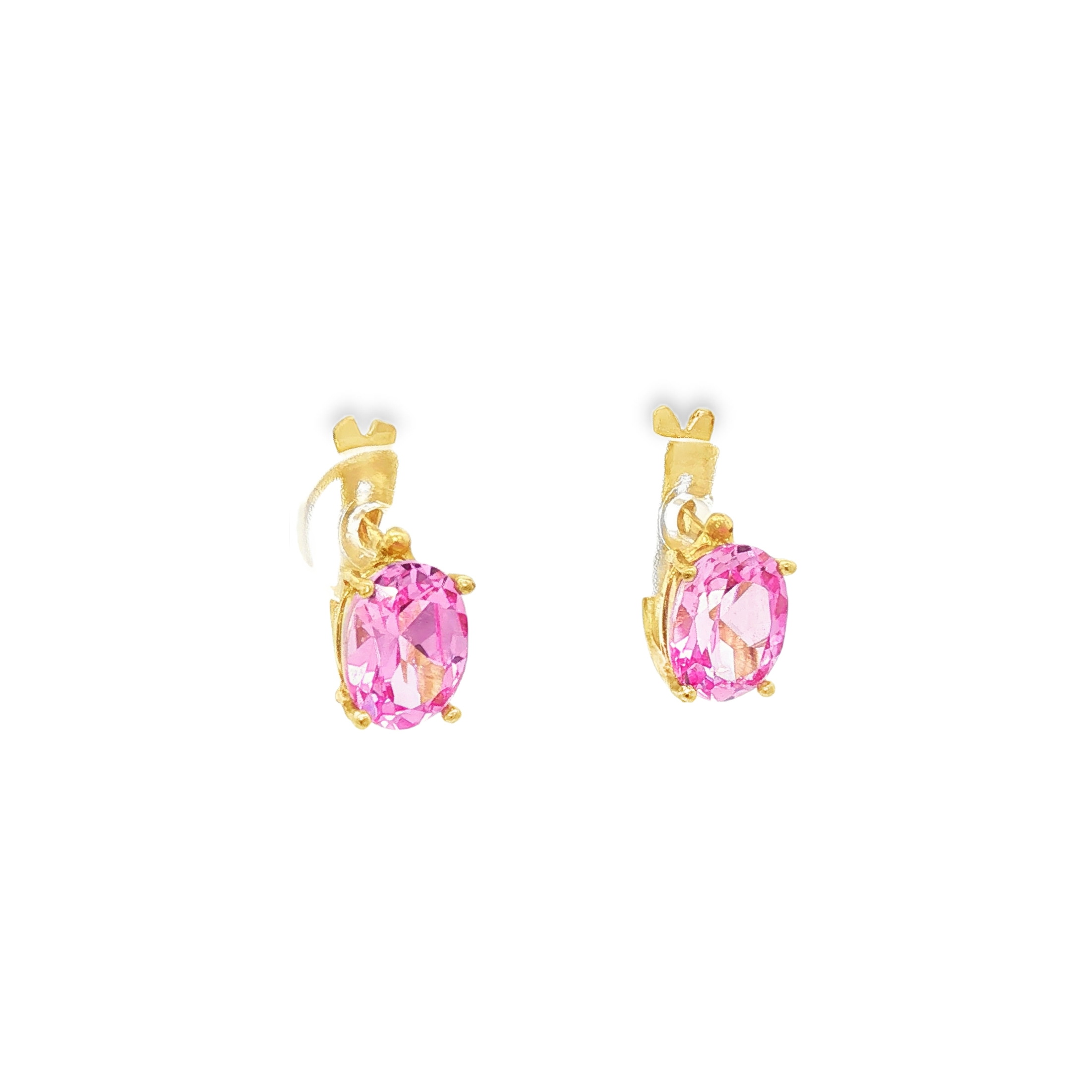 PENDIENTES CON CIRCONITAS ROSA