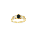 ANILLO CON ZAFIRO Y DIAMANTES