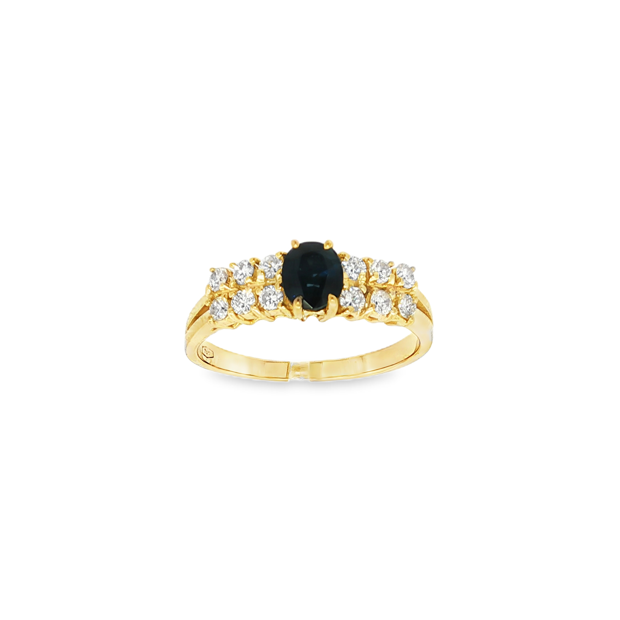 ANILLO CON ZAFIRO Y DIAMANTES