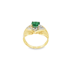 ANILLO CON ESMERALDA Y CIRCONITAS