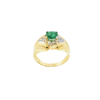 ANILLO CON ESMERALDA Y CIRCONITAS