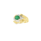 ANILLO CON ESMERALDA Y CIRCONITAS