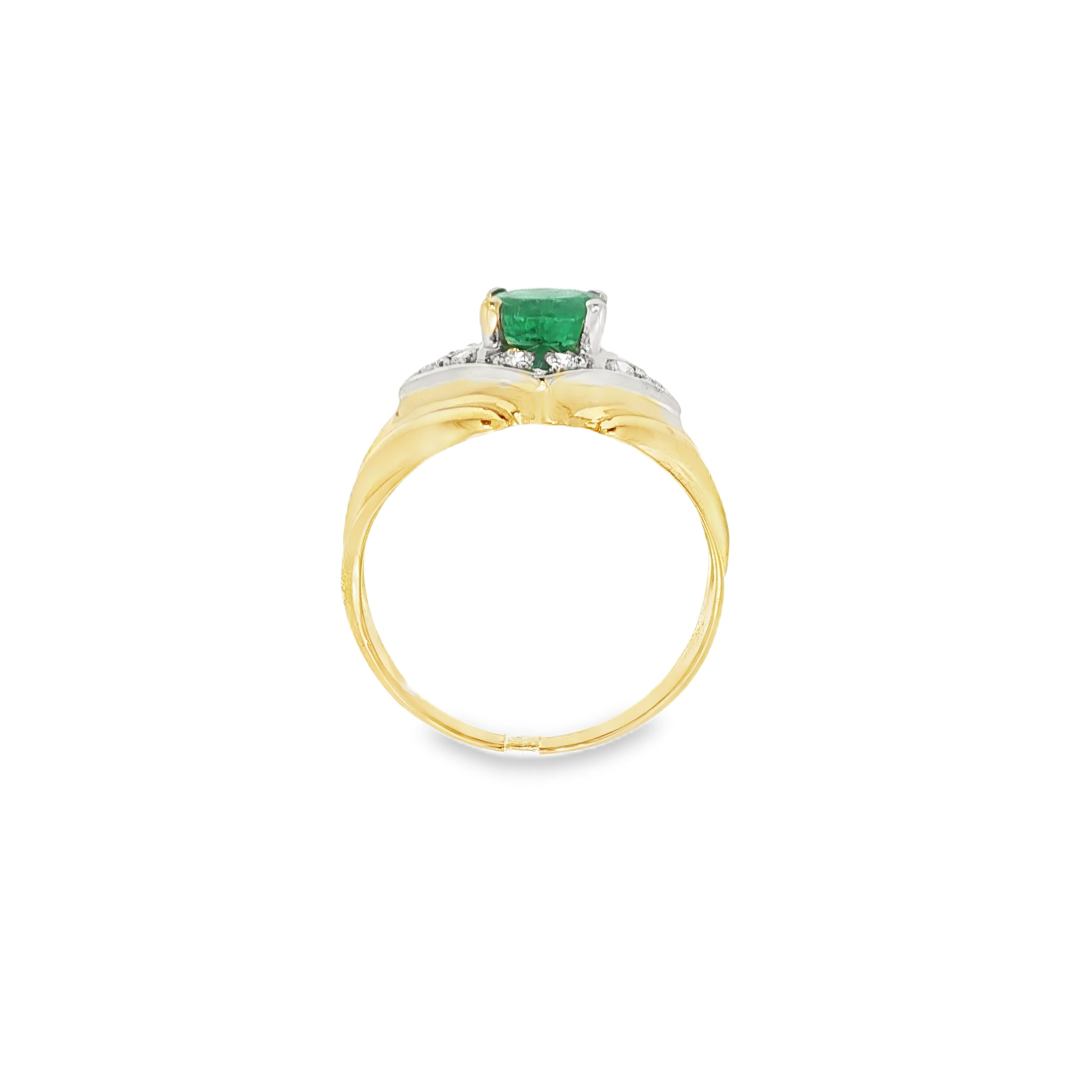 ANILLO CON ESMERALDA Y CIRCONITAS