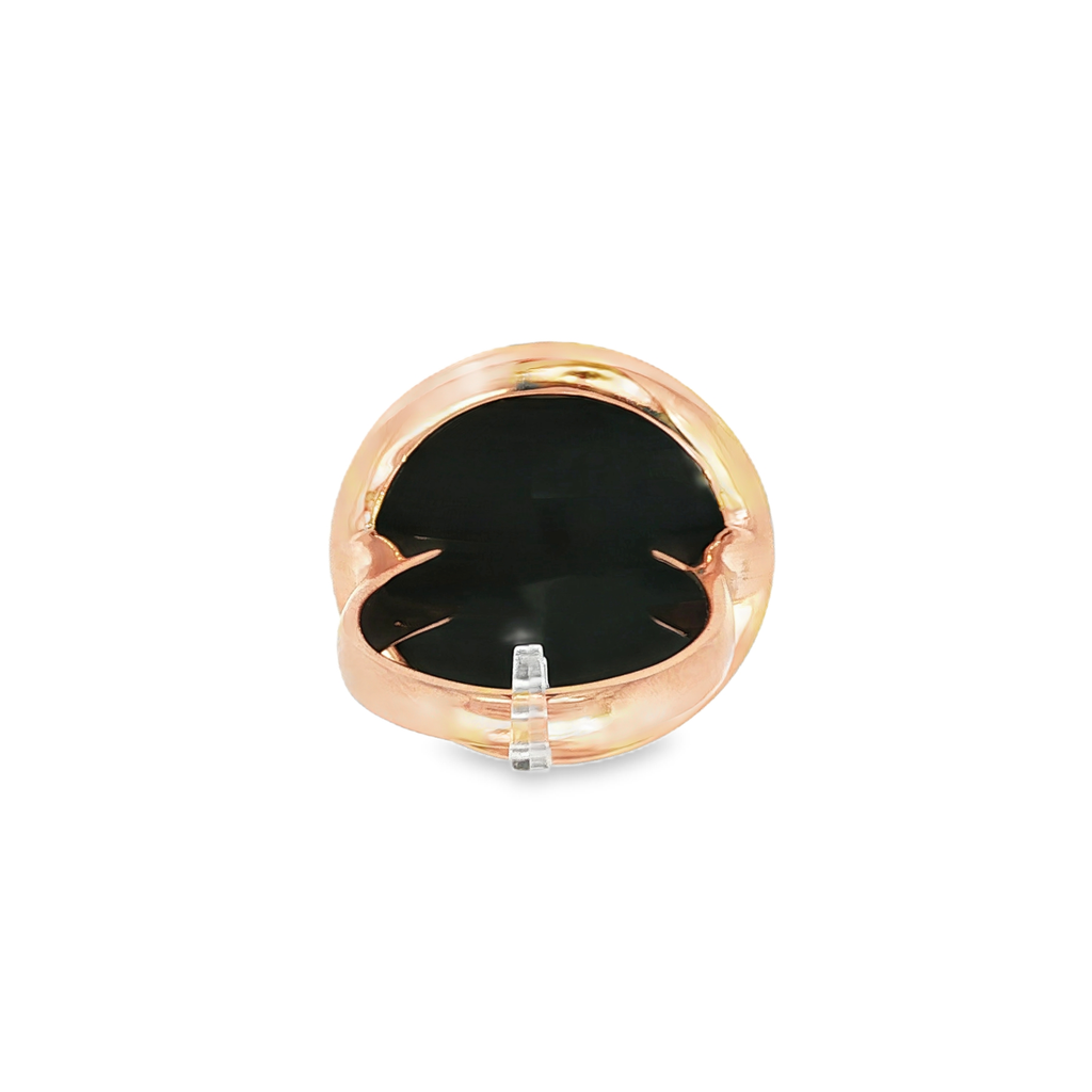 ANILLO ORO ROSA CON ONIX