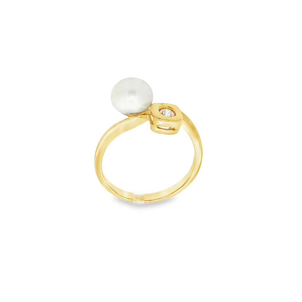 CONJUNTO SORTIJA Y PENDIENTES PERLAS Y CIRCONITAS