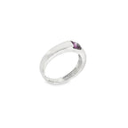 ANILLO DE ORO BLANCO CON PIEDRA LILA