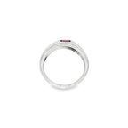 ANILLO DE ORO BLANCO CON PIEDRA LILA