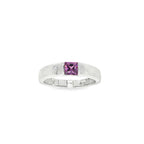 ANILLO DE ORO BLANCO CON PIEDRA LILA