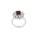 SORTIJA ORO BLANCO RUBI Y MARQUISES