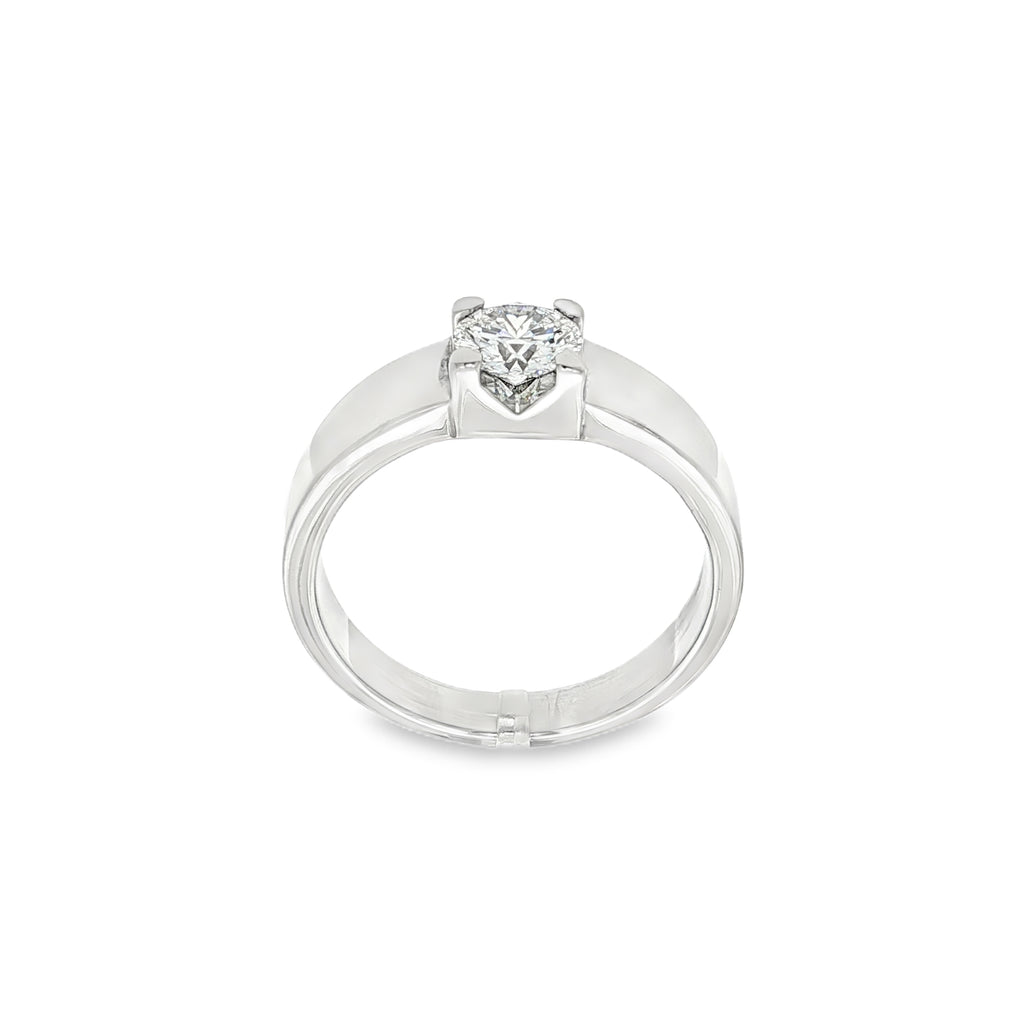 SOLITARIO HOMBRE ORO BLANCO CON DIAMANTE
