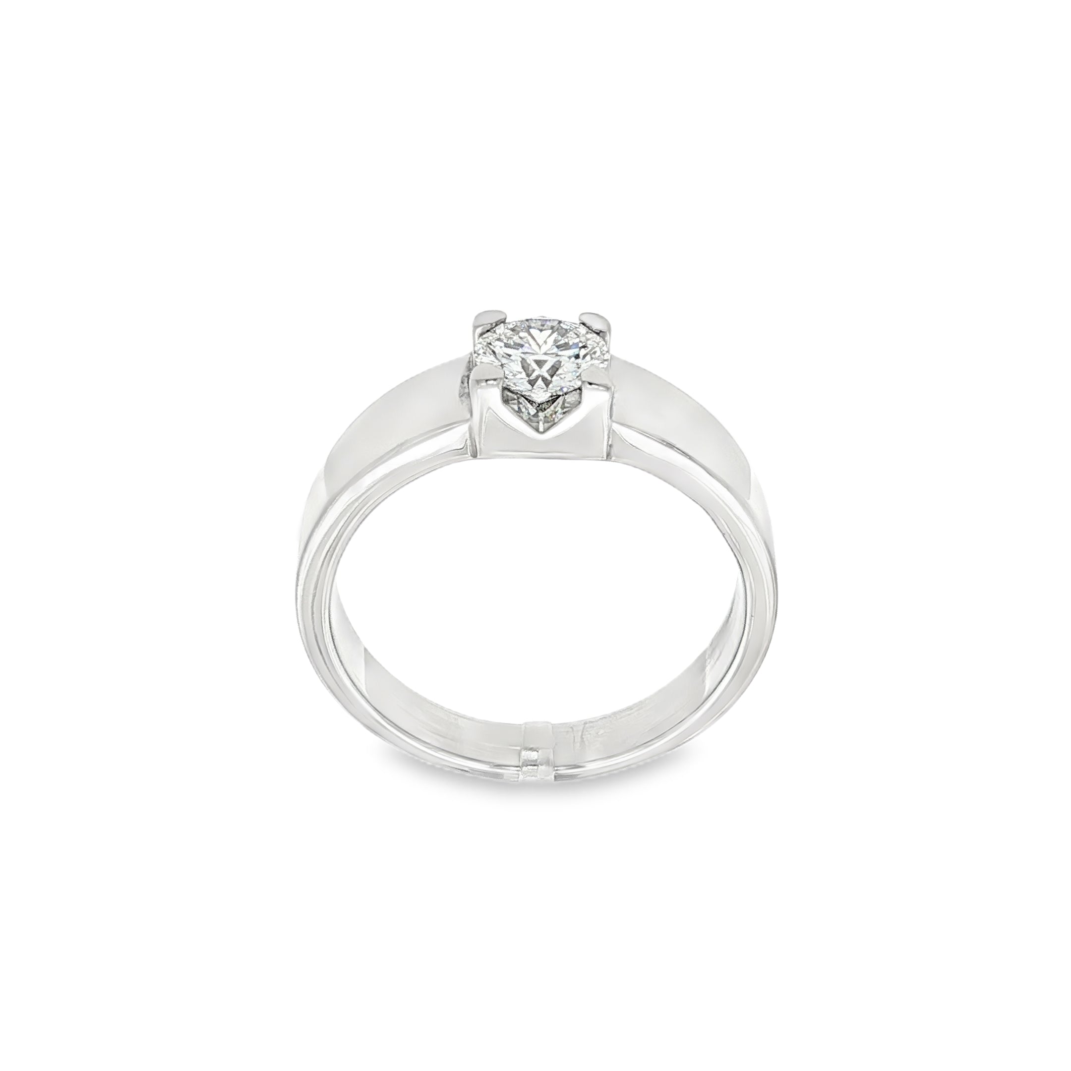 SOLITARIO HOMBRE ORO BLANCO CON DIAMANTE