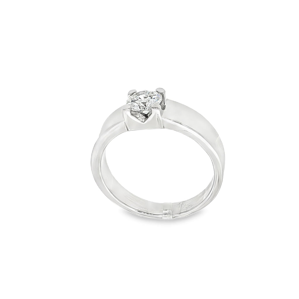 SOLITARIO HOMBRE ORO BLANCO CON DIAMANTE