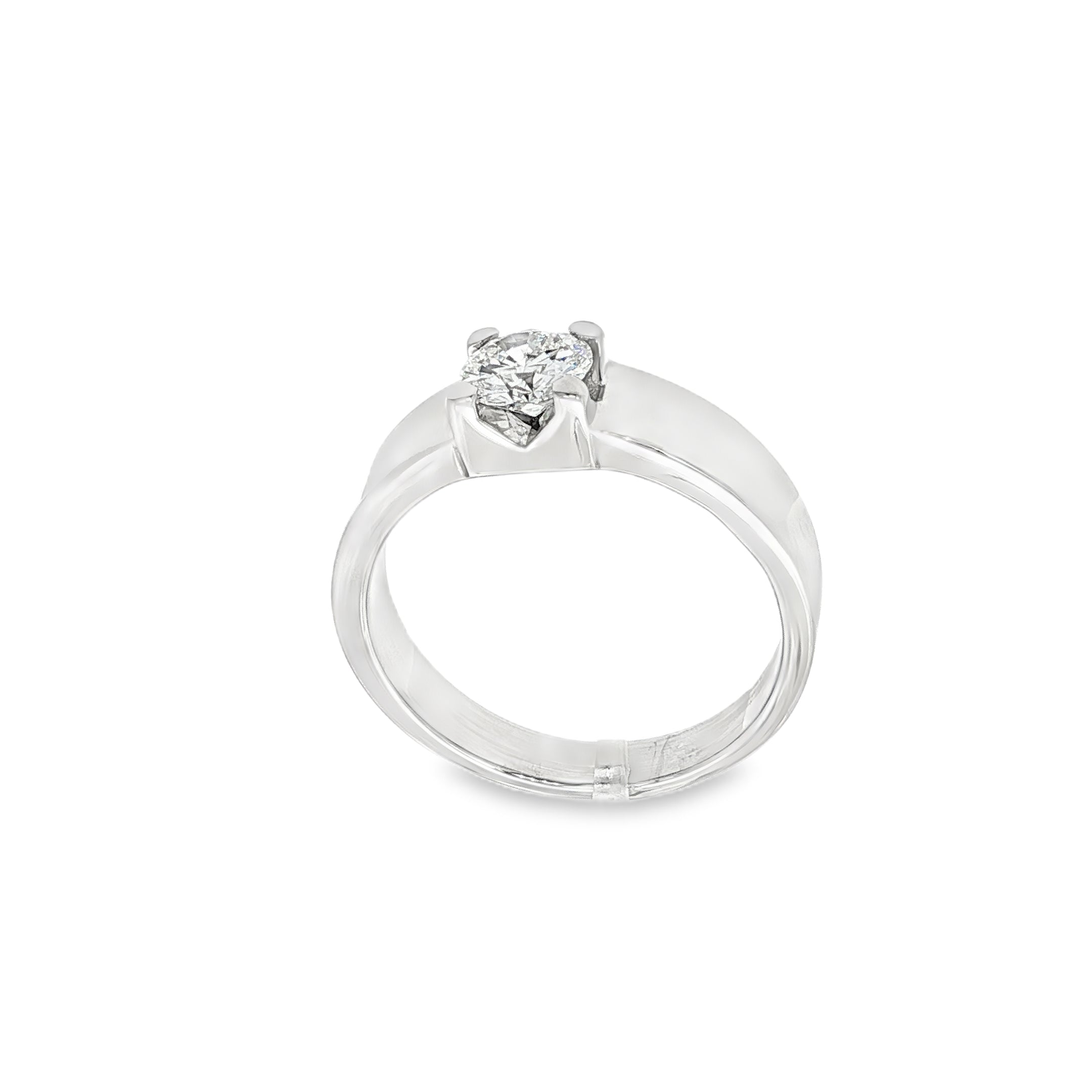 SOLITARIO HOMBRE ORO BLANCO CON DIAMANTE