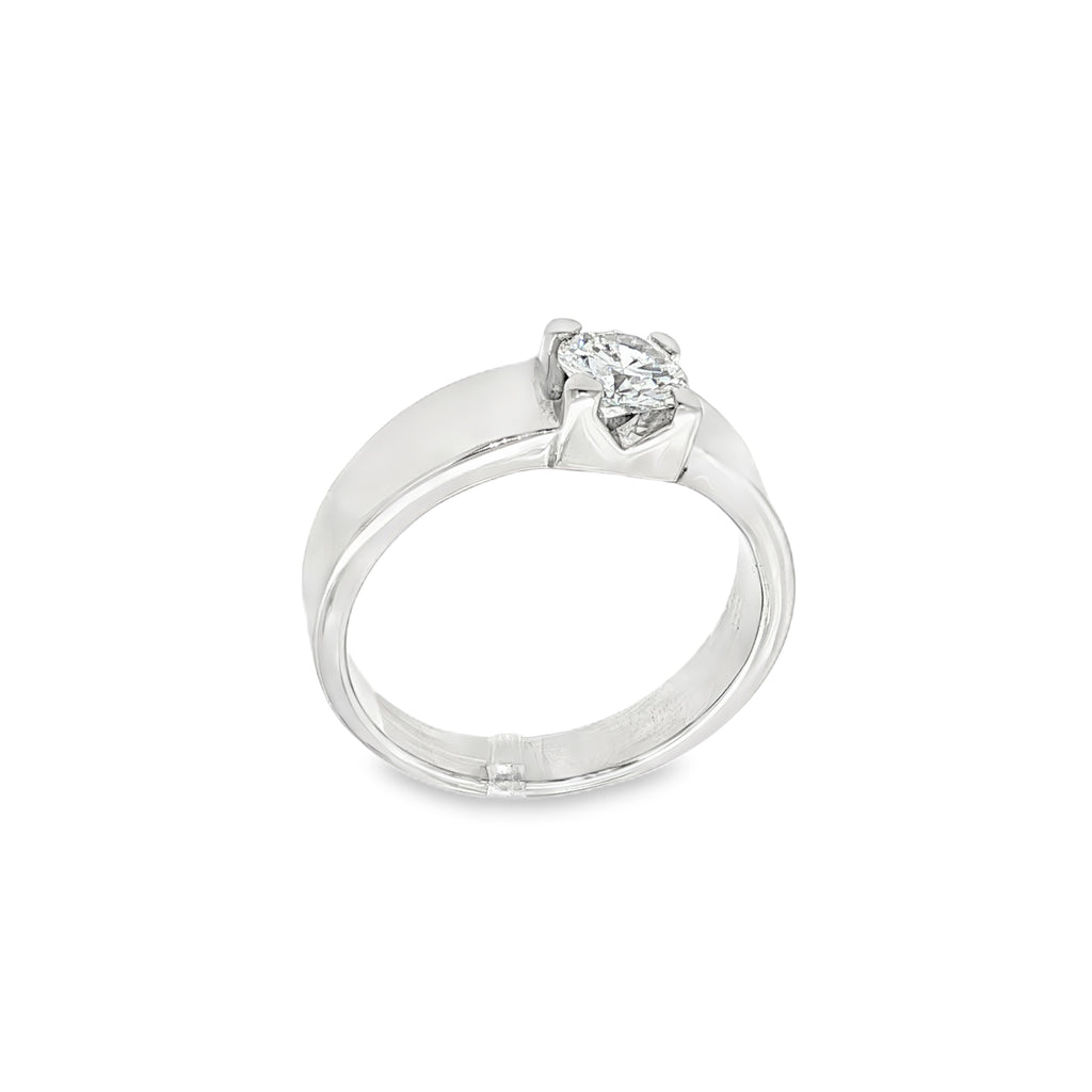 SOLITARIO HOMBRE ORO BLANCO CON DIAMANTE