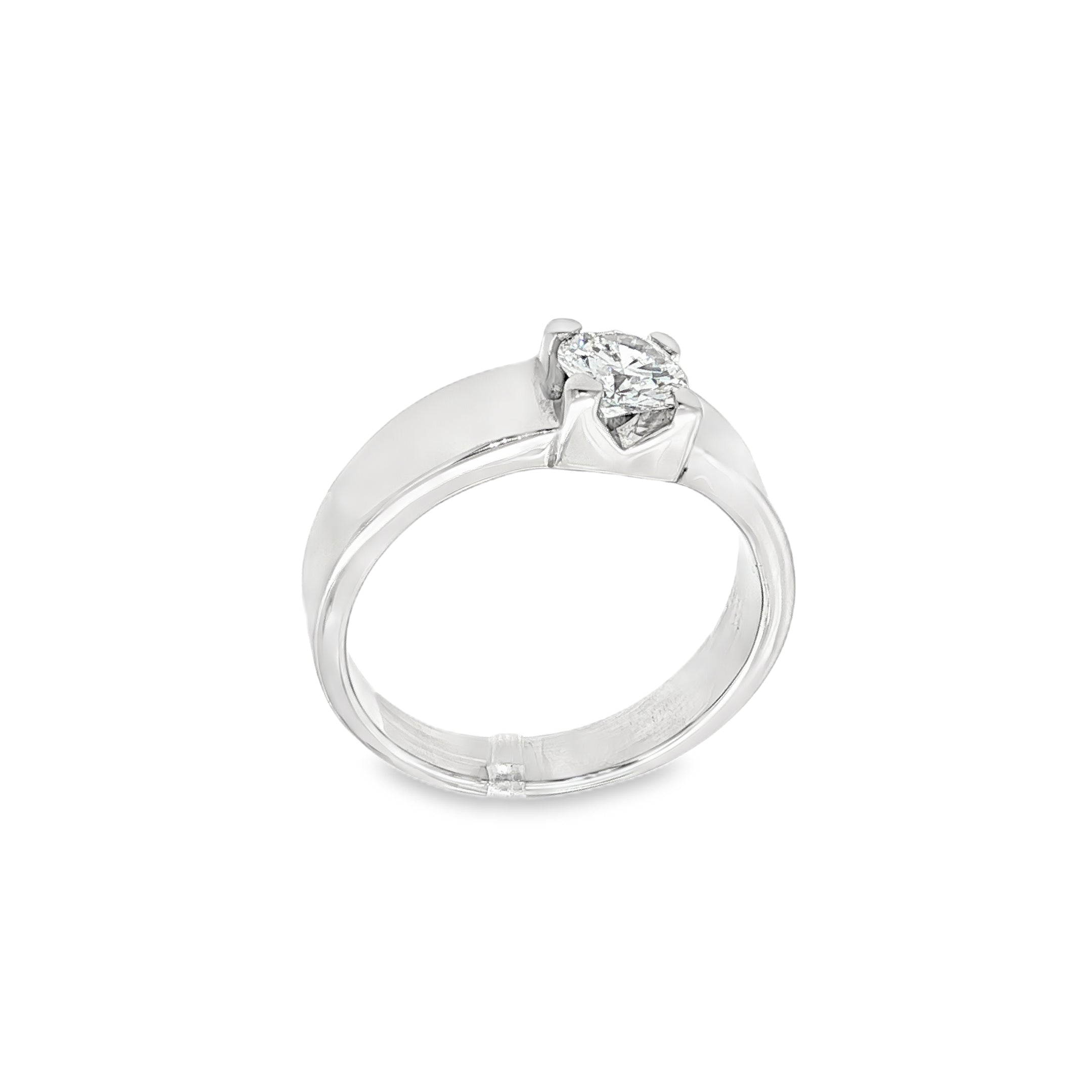 SOLITARIO HOMBRE ORO BLANCO CON DIAMANTE