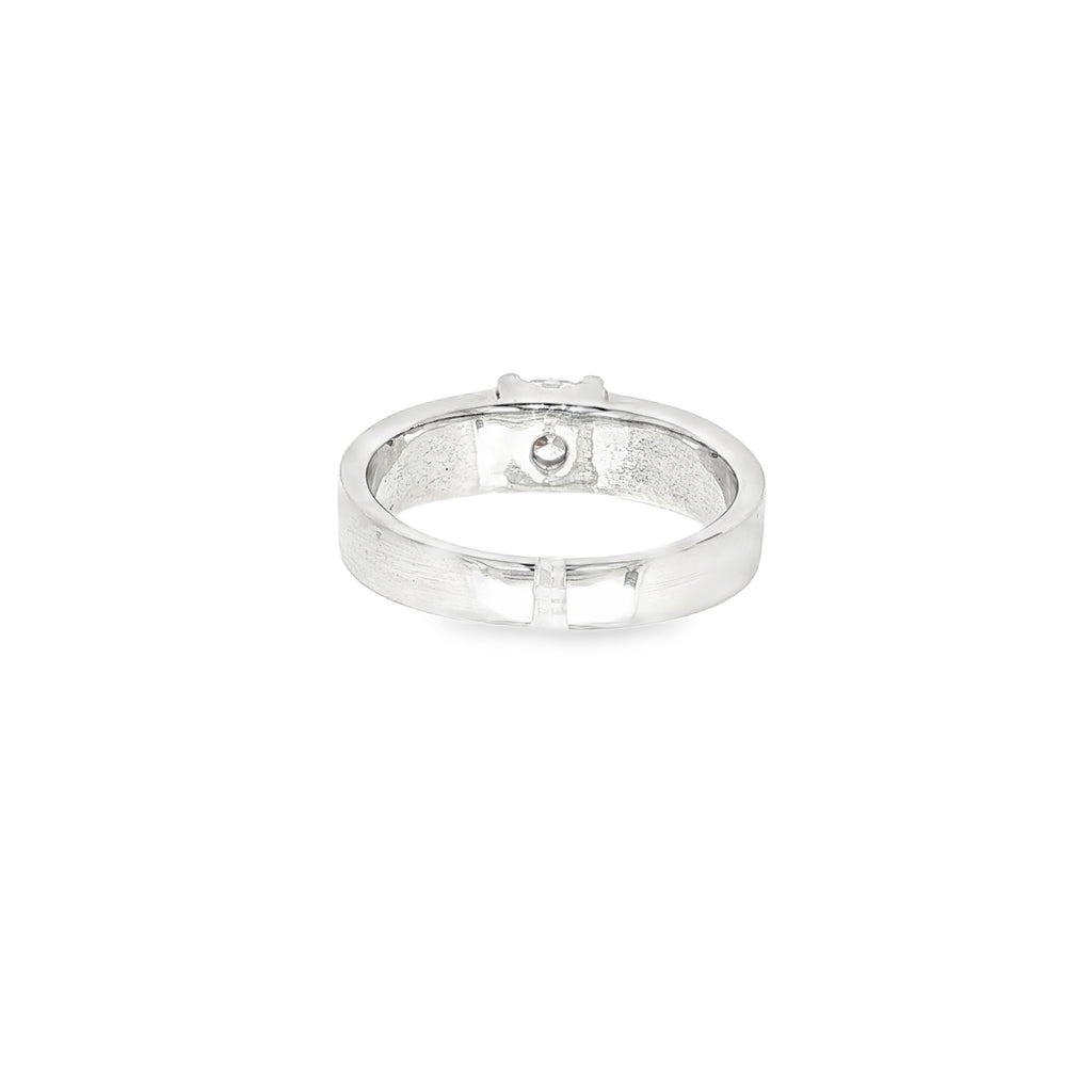 SOLITARIO HOMBRE ORO BLANCO CON DIAMANTE