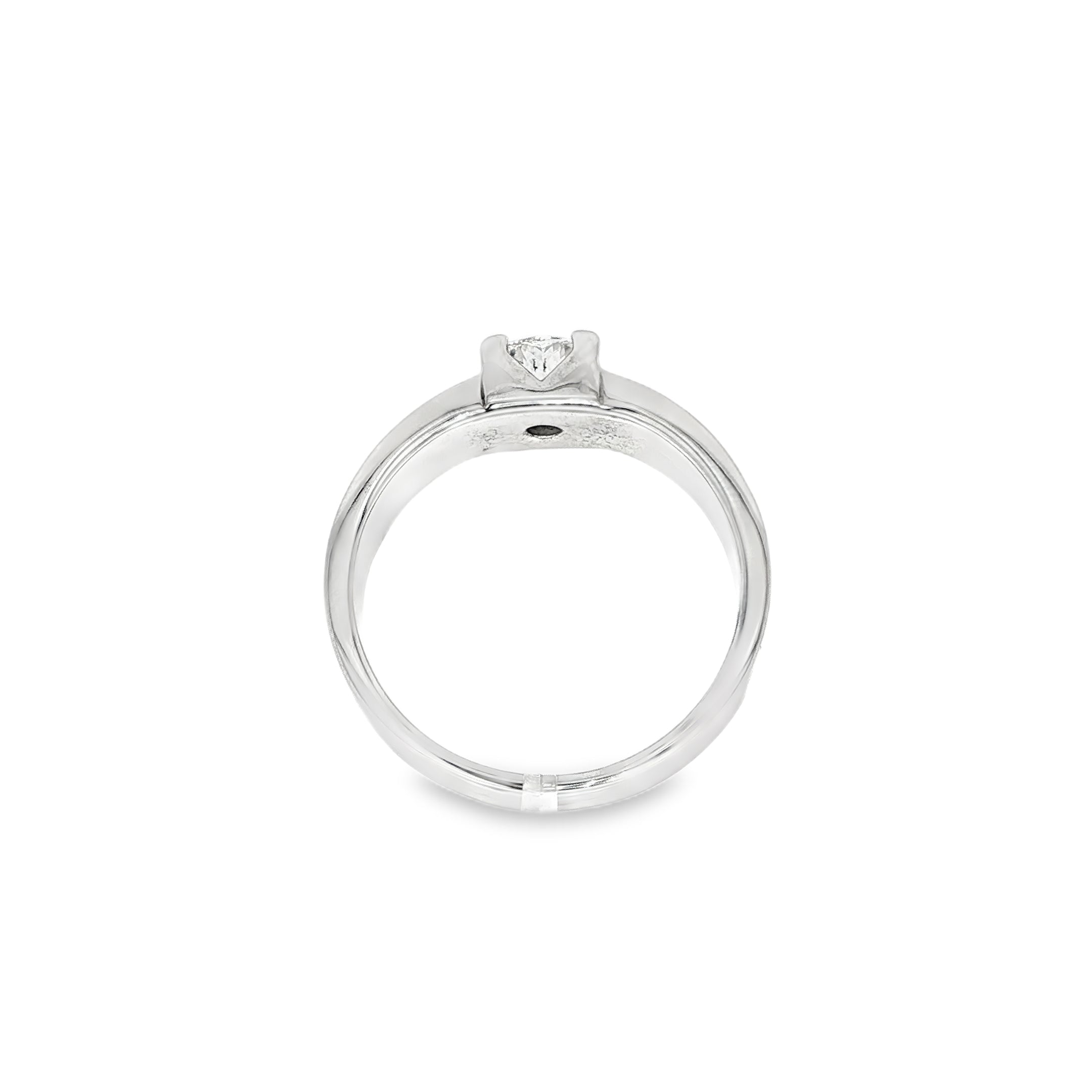 SOLITARIO HOMBRE ORO BLANCO CON DIAMANTE