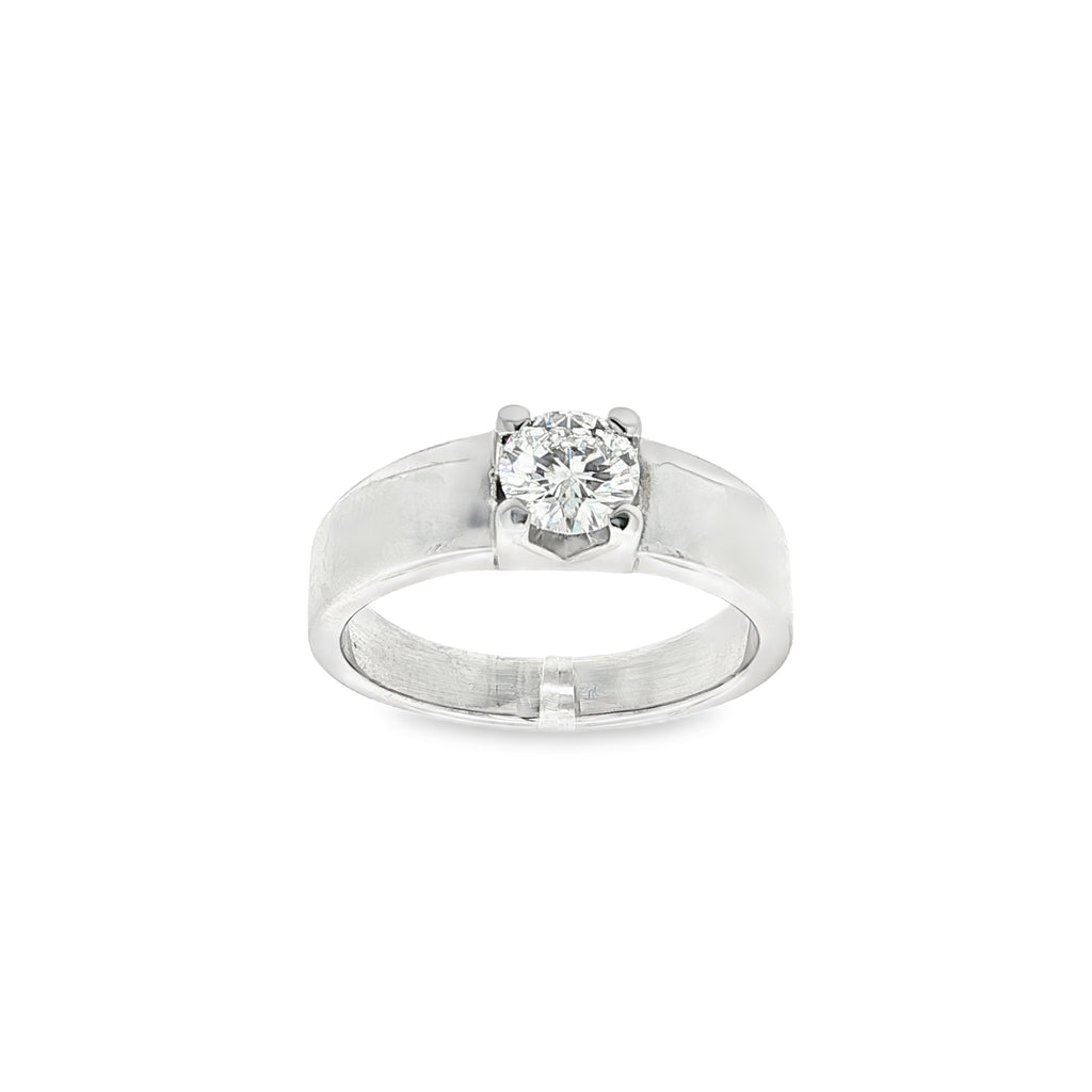 SOLITARIO HOMBRE ORO BLANCO CON DIAMANTE