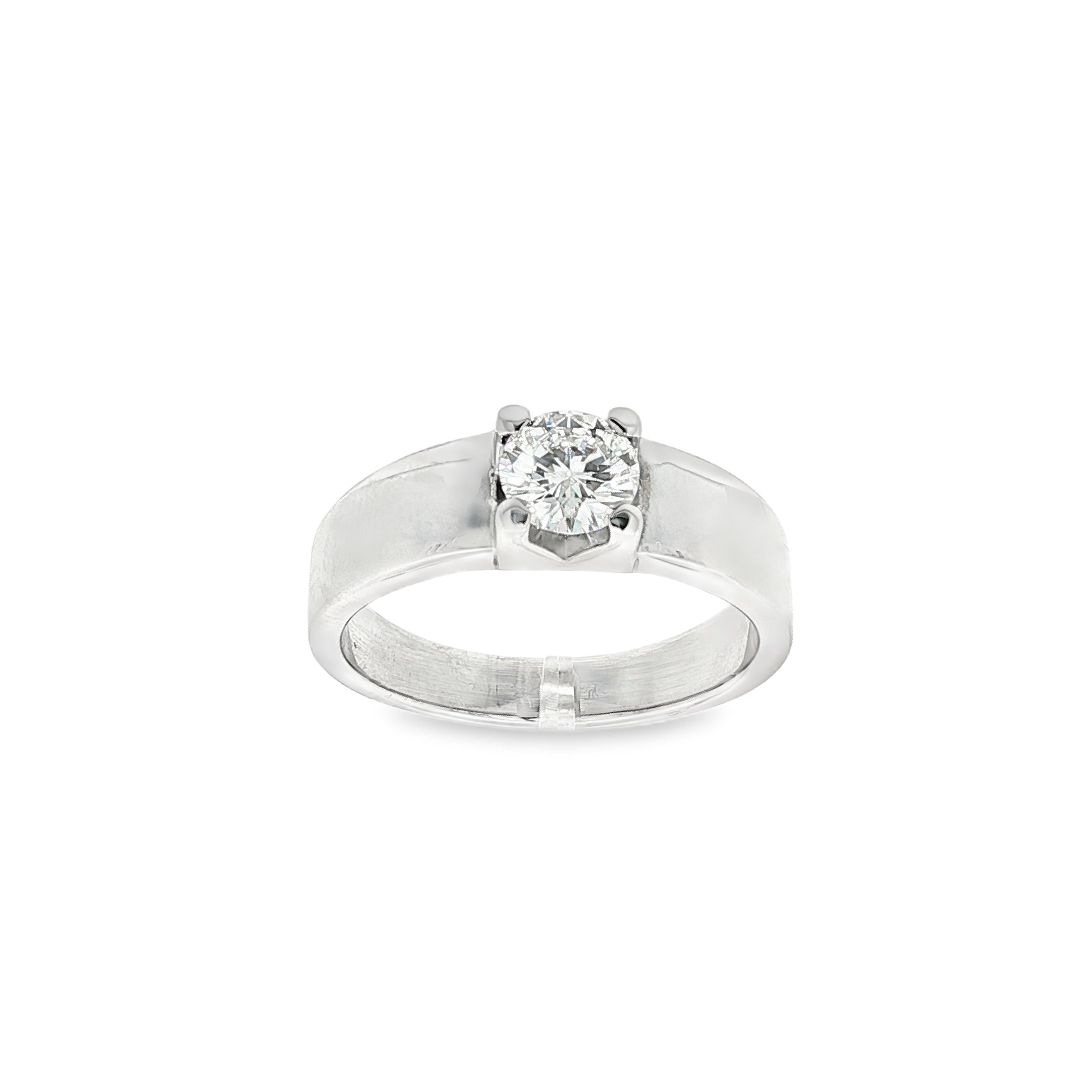 SOLITARIO HOMBRE ORO BLANCO CON DIAMANTE