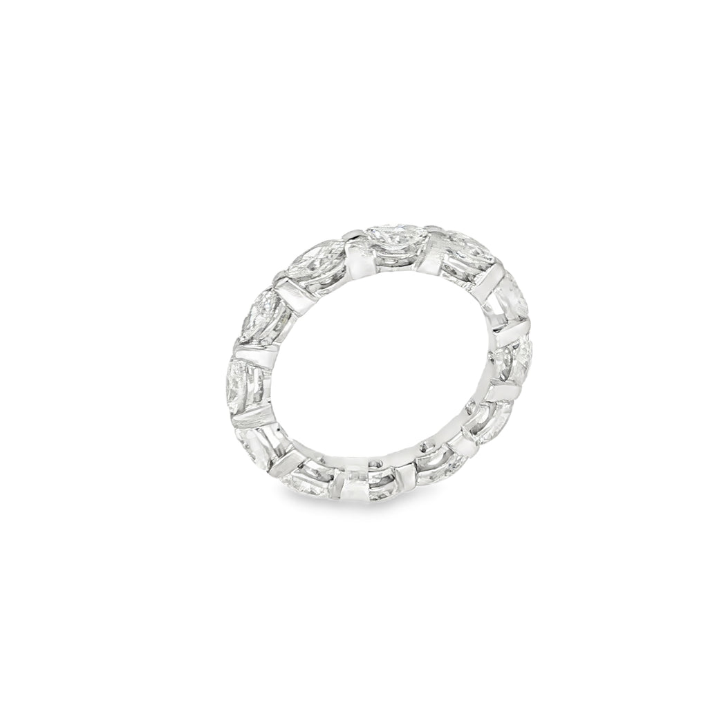 ALIANZA ORO BLANCO Y DIAMANTES MARQUISE