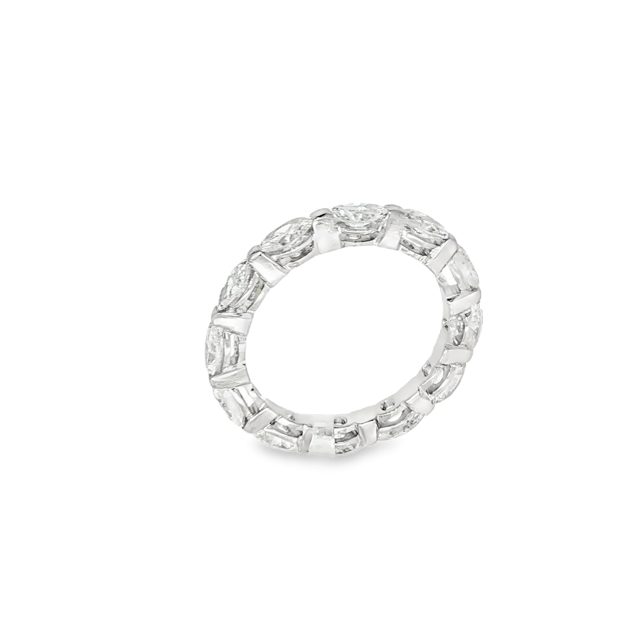 ALIANZA ORO BLANCO Y DIAMANTES MARQUISE