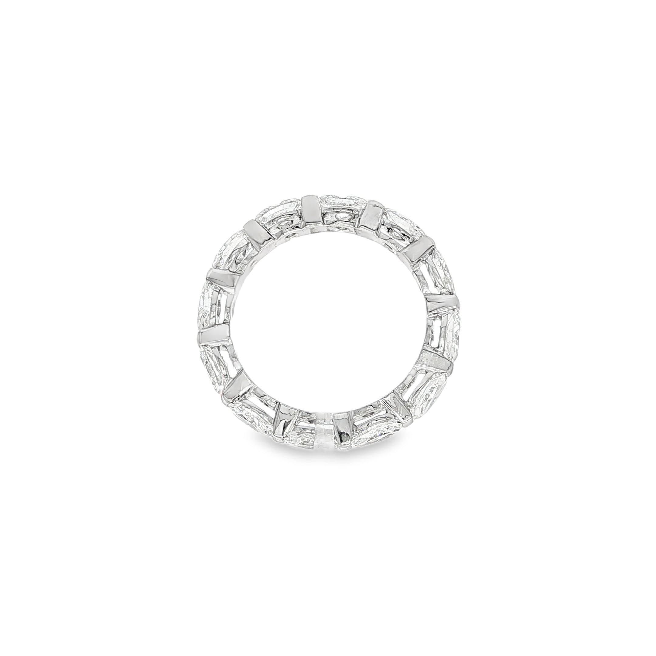 ALIANZA ORO BLANCO Y DIAMANTES MARQUISE