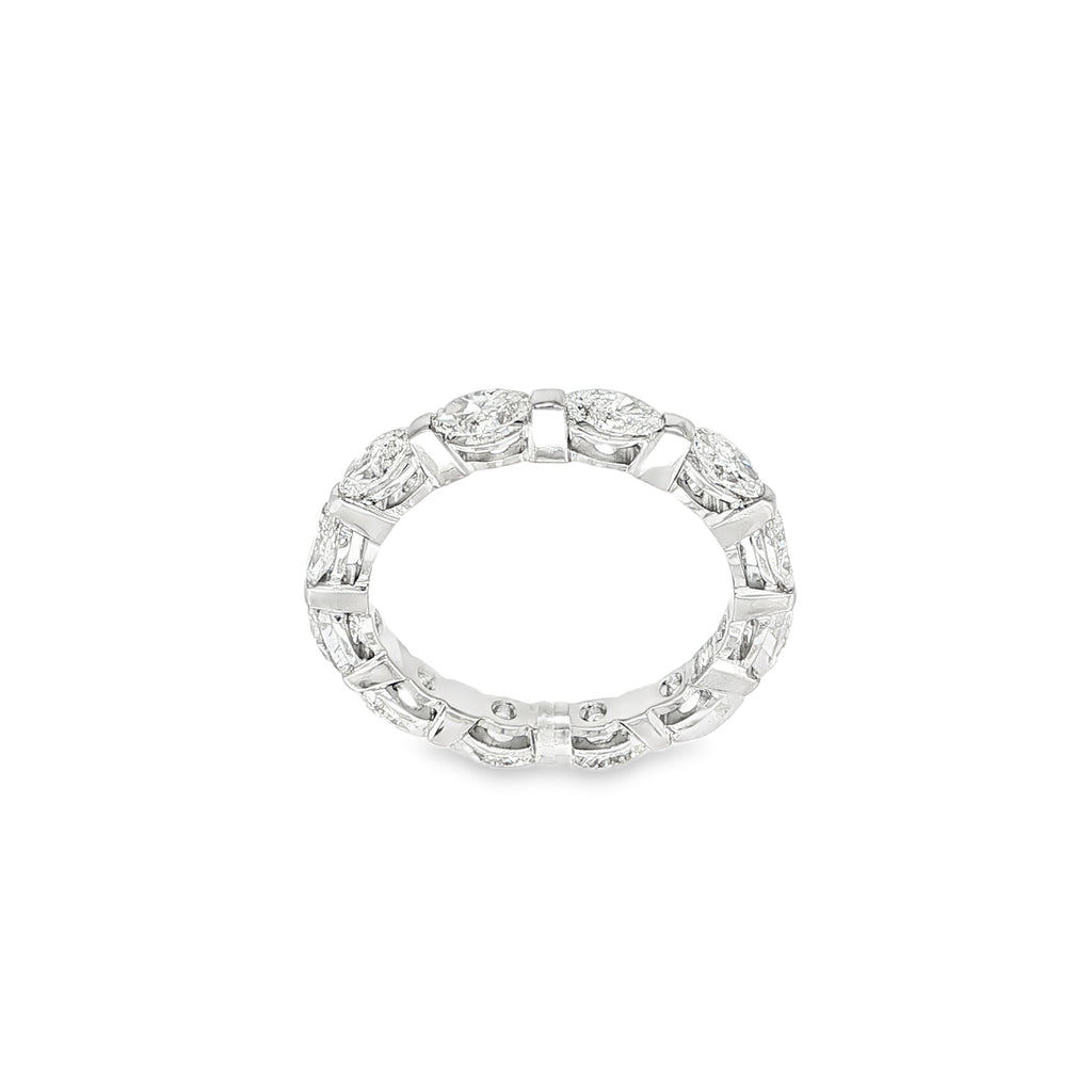 ALIANZA ORO BLANCO Y DIAMANTES MARQUISE